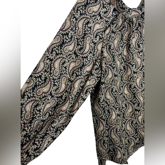 Banana Republic Women’s Long Sleeve Paisley Blouse Size Medium - Picture 3 of 11